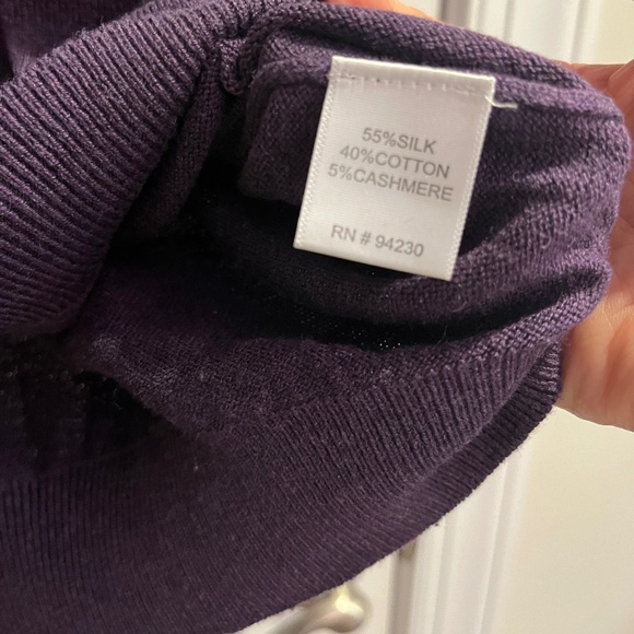 Paul Frederick Mens Sweater XL Purple Collared 1/4 Button Silk/Cotton/Cashmere - Picture 4 of 4